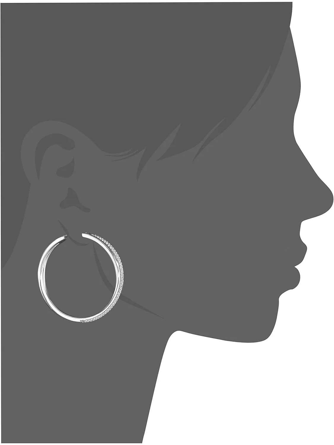 Michael Kors Stainless Steel and Pav Crystal Hoop Earrings for Women