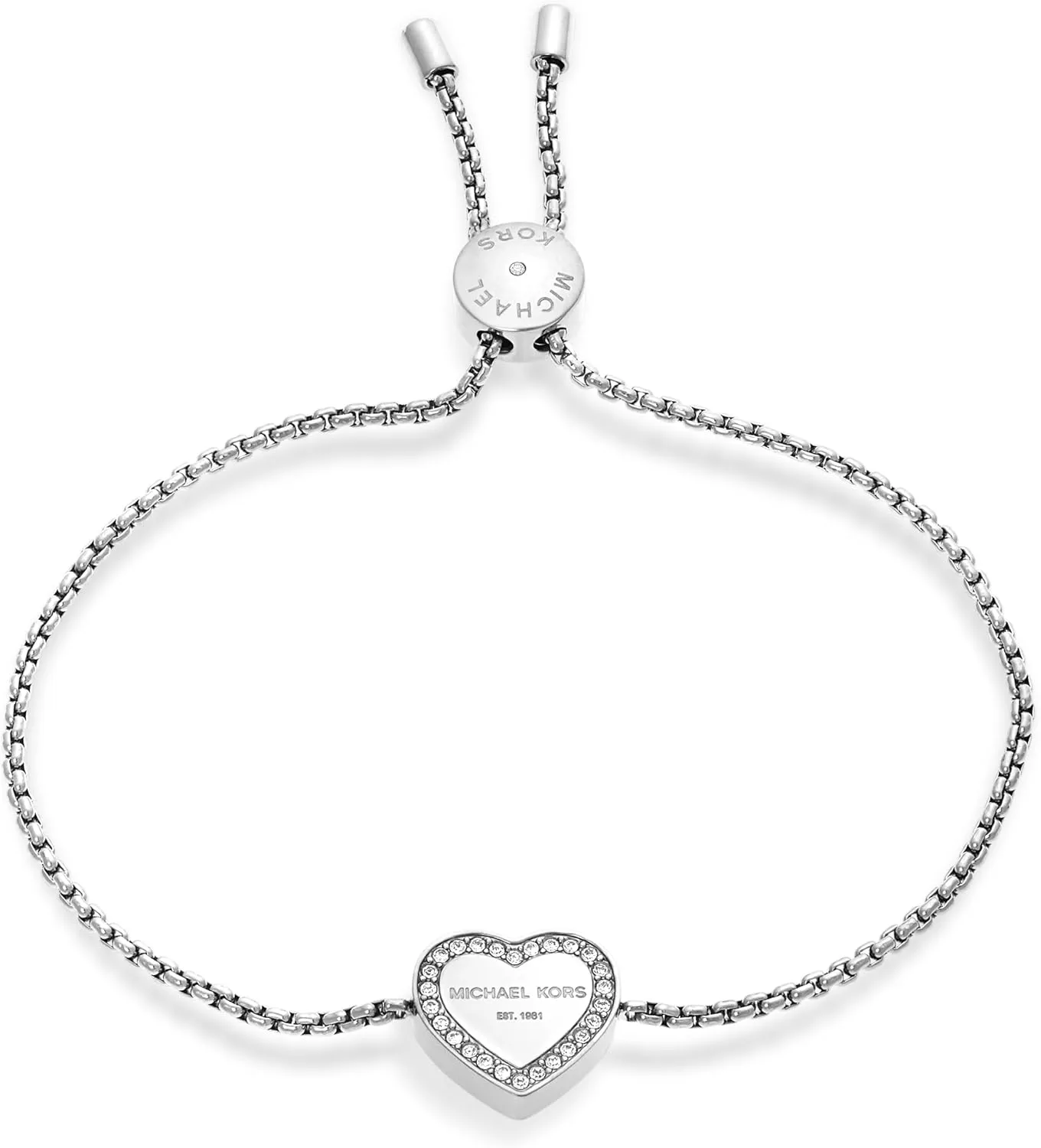 Michael Kors Stainless Steel and Pav Crystal MK Logo Bangle Bracelet for Women