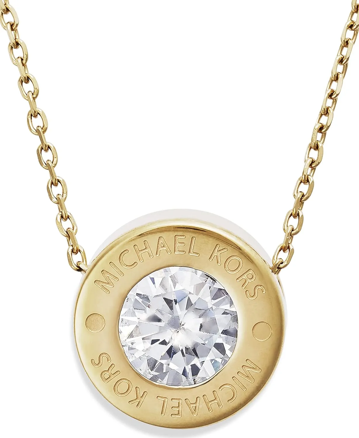 Michael Kors Stainless Steel and Pav Crystal Pendant Necklace for Women