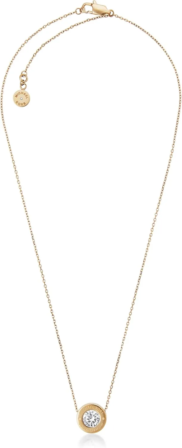 Michael Kors Stainless Steel and Pav Crystal Pendant Necklace for Women