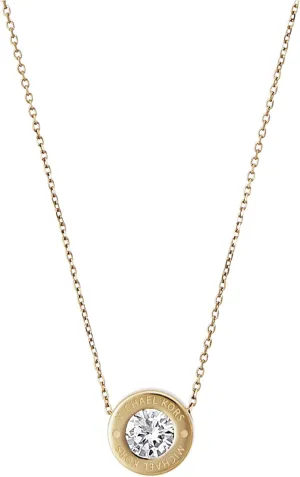 Michael Kors Stainless Steel and Pav Crystal Pendant Necklace for Women
