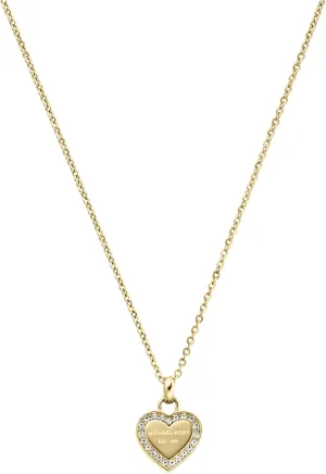 Michael Kors Stainless Steel and Pav Crystal Pendant Necklace for Women