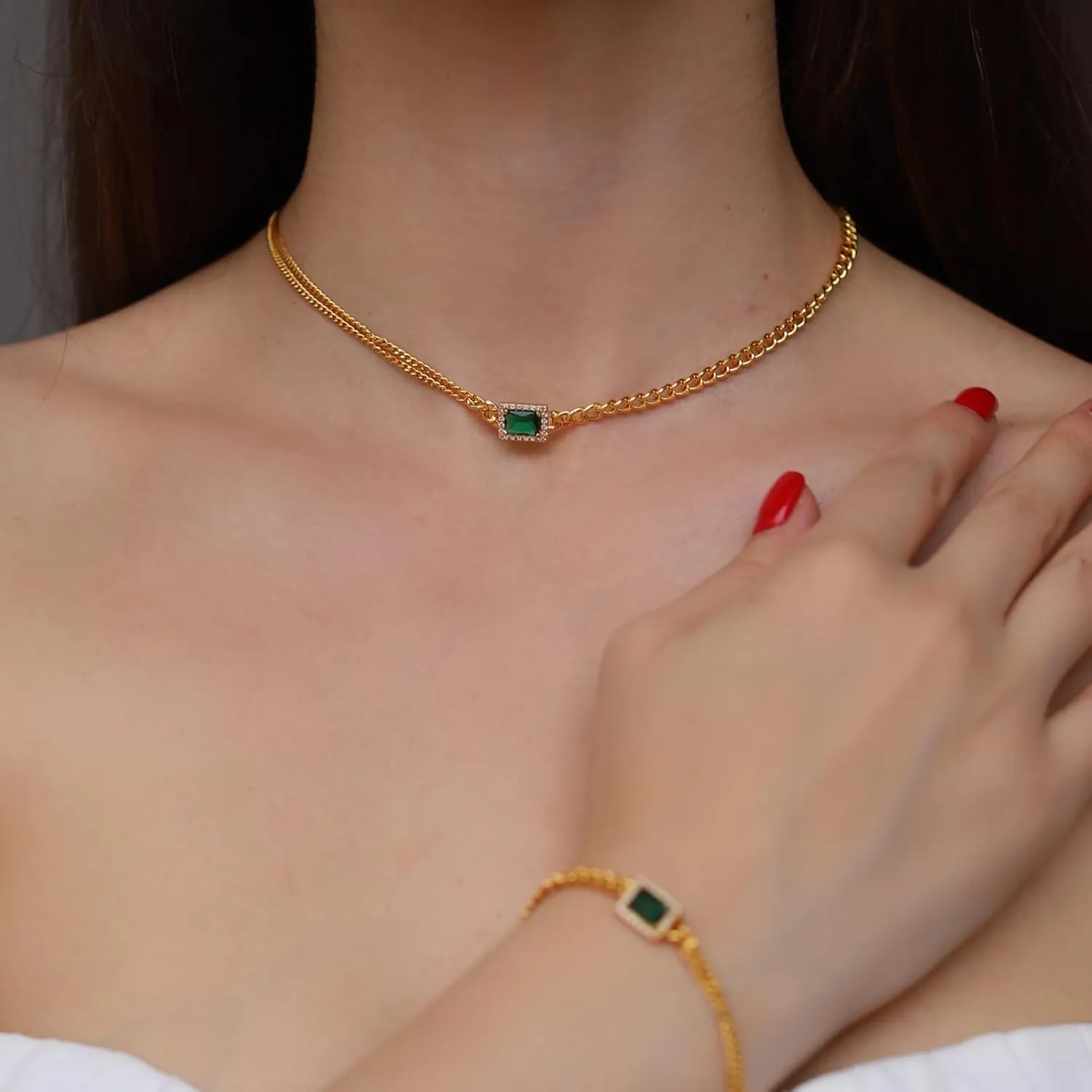 Milan Chiva 14K Gold Chunky Choker Plated Necklace for women, Dainty Trendy Non Tarnish Pendant Charm Necklaces Fashion Jewelry for Women Diamond