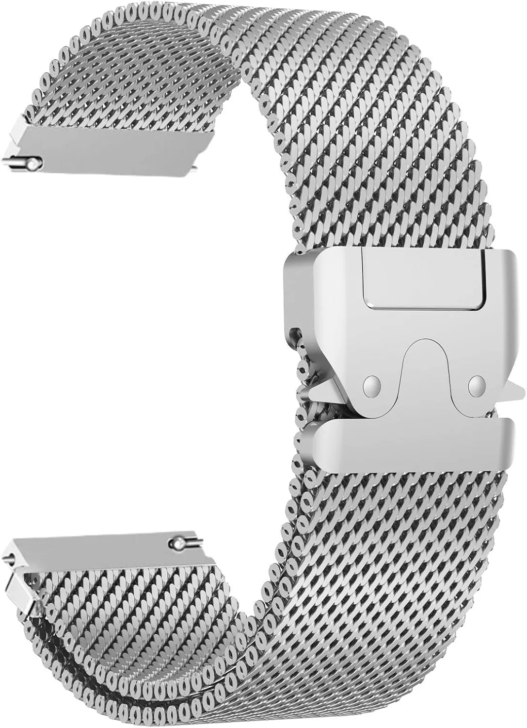 Milanese Mesh Watch Band for Men Women Replacement Band with Adjustable Parachute-style Buckle for 22mm Strap