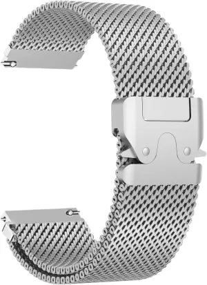 Milanese Mesh Watch Band for Men Women Replacement Band with Adjustable Parachute-style Buckle for 22mm Strap