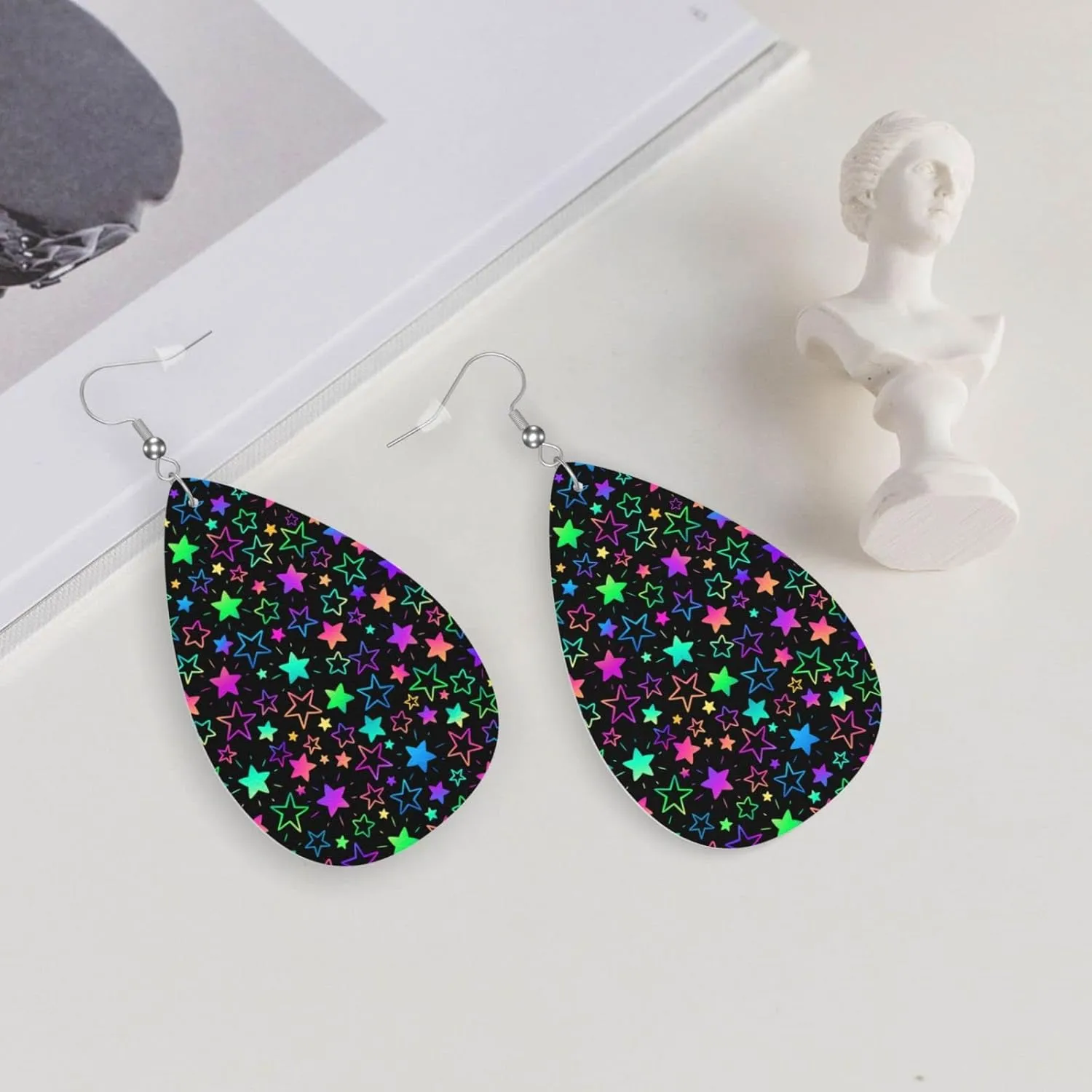 MIOAOSRT Earrings for Women,Leather Earrings Dangle Lightweight Teardrop Earrings Jewelry for Women