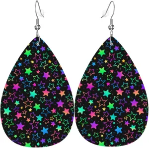 MIOAOSRT Earrings for Women,Leather Earrings Dangle Lightweight Teardrop Earrings Jewelry for Women