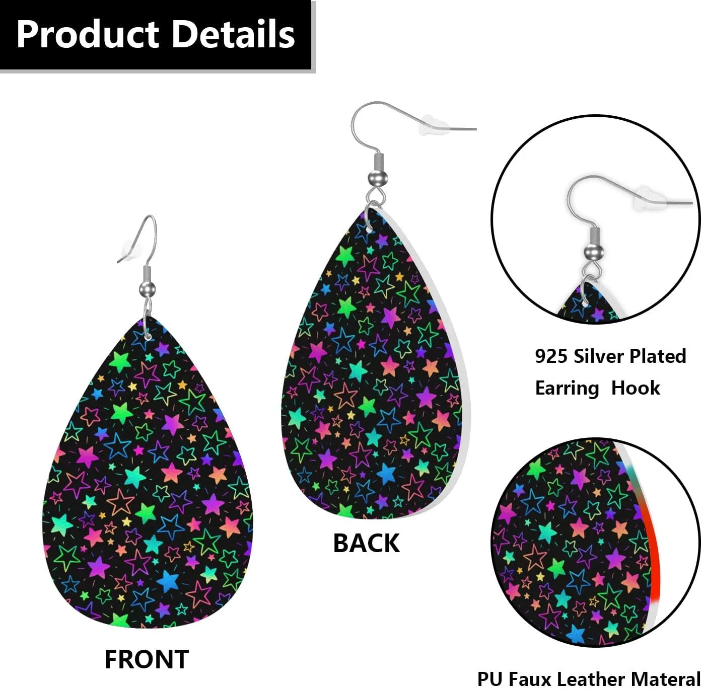 MIOAOSRT Earrings for Women,Leather Earrings Dangle Lightweight Teardrop Earrings Jewelry for Women
