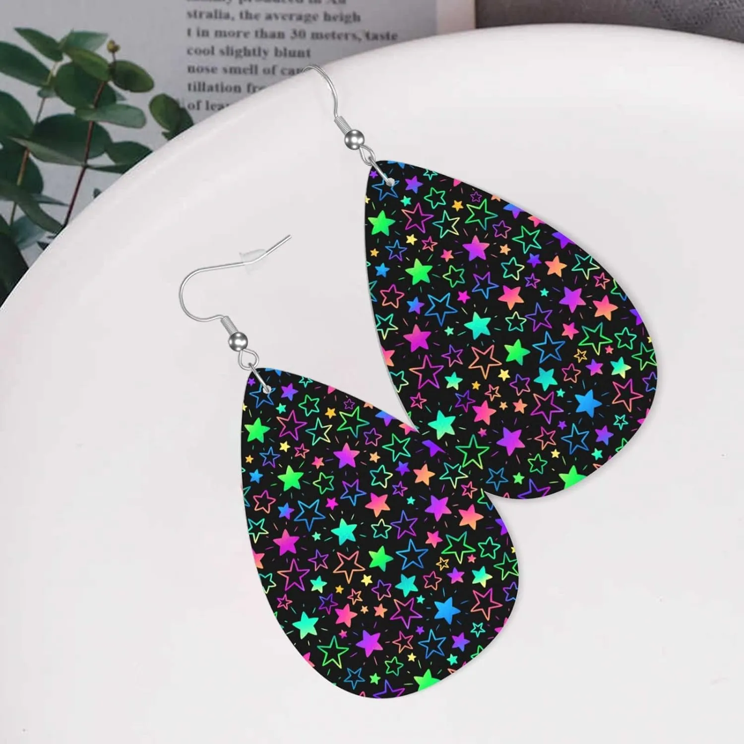 MIOAOSRT Earrings for Women,Leather Earrings Dangle Lightweight Teardrop Earrings Jewelry for Women