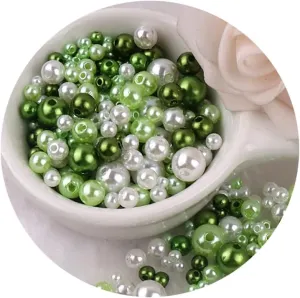 Mix Green 3mm Imitation Pearl Beads, Can Be Made Into Beautiful Jewelry, Artificial Pearls for Weddings, Birthdays, Valentine's Day and Special Occasions (500 Pcs), ZX1859