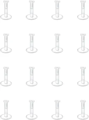 MODRSA Clear Earrings Plastic Earrings for Sports 16g Clear Cartilage Earrings Stud Plastic Helix Tragus Earring Medusa Monroe Piercing Retainer Clear Lip Rings Labret Retainers for Work Surgery
