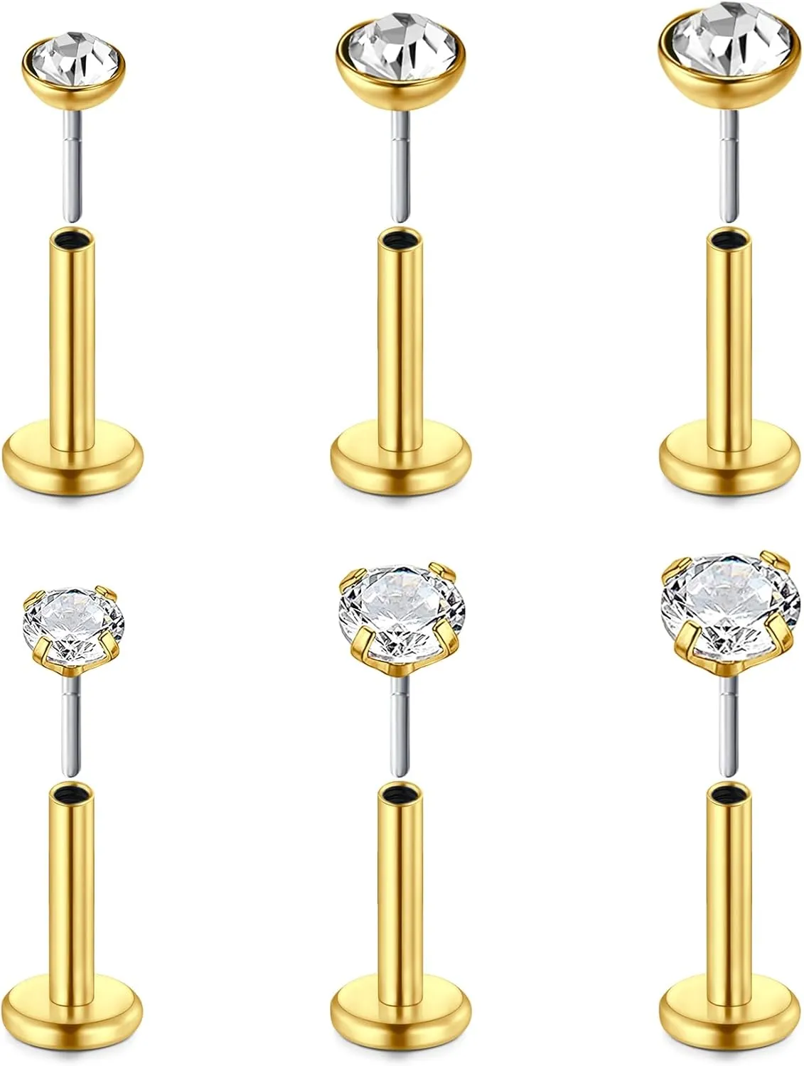 MODRSA Tragus & Helix Piercing Earrings - Flat Back, Forward Helix, Cartilage & Tragus Jewelry