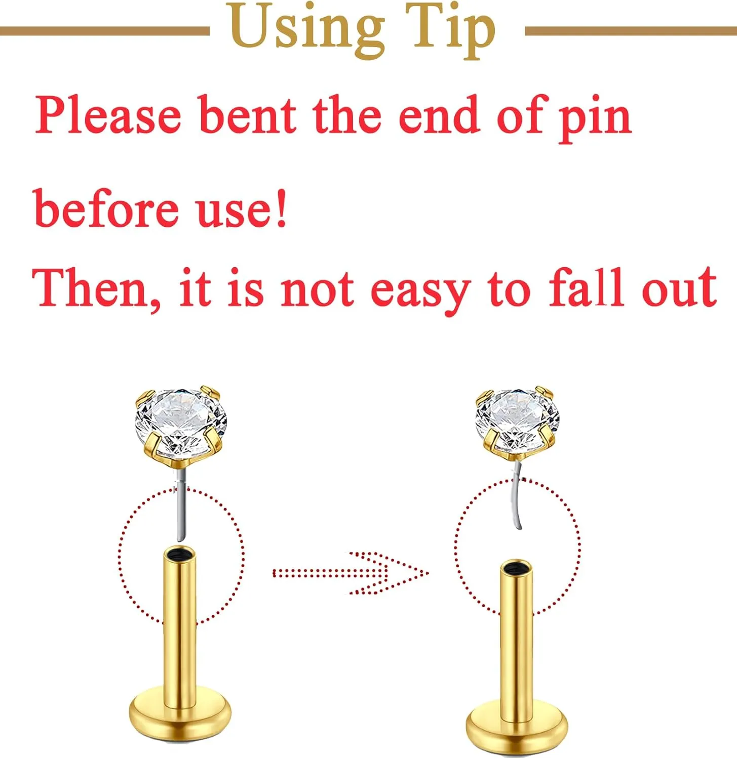 MODRSA Tragus & Helix Piercing Earrings - Flat Back, Forward Helix, Cartilage & Tragus Jewelry
