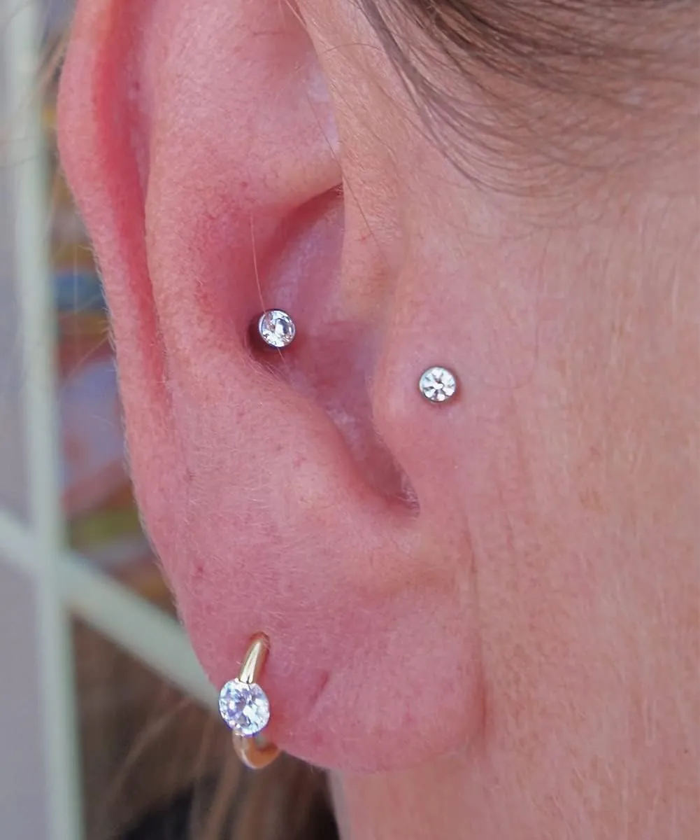 MODRSA Tragus & Helix Piercing Earrings - Flat Back, Forward Helix, Cartilage & Tragus Jewelry