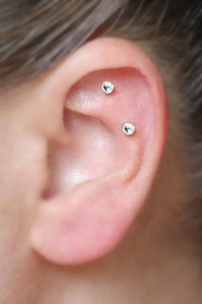 MODRSA Tragus & Helix Piercing Earrings - Flat Back, Forward Helix, Cartilage & Tragus Jewelry