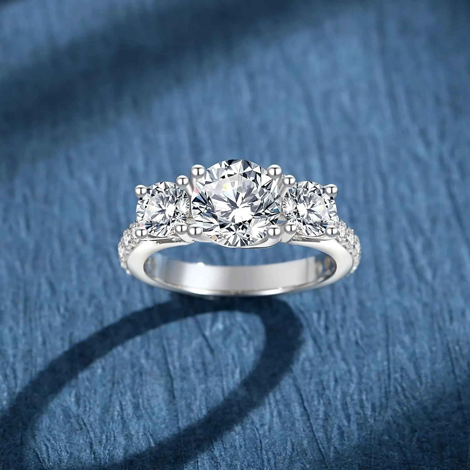 Moissanite Rings for Women D Color VVS1 Moissanite Engagement Ring S925 Sterling Silver Promise Wedding Rings for Women