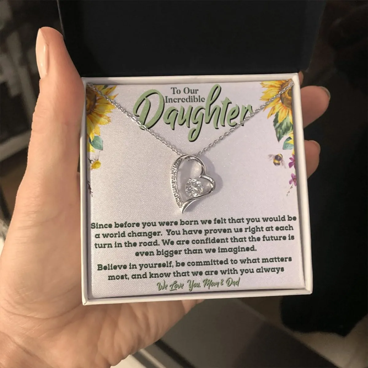 Mom's Gift: Daughter Necklaces With Light Box - Birthday & Christmas Idea