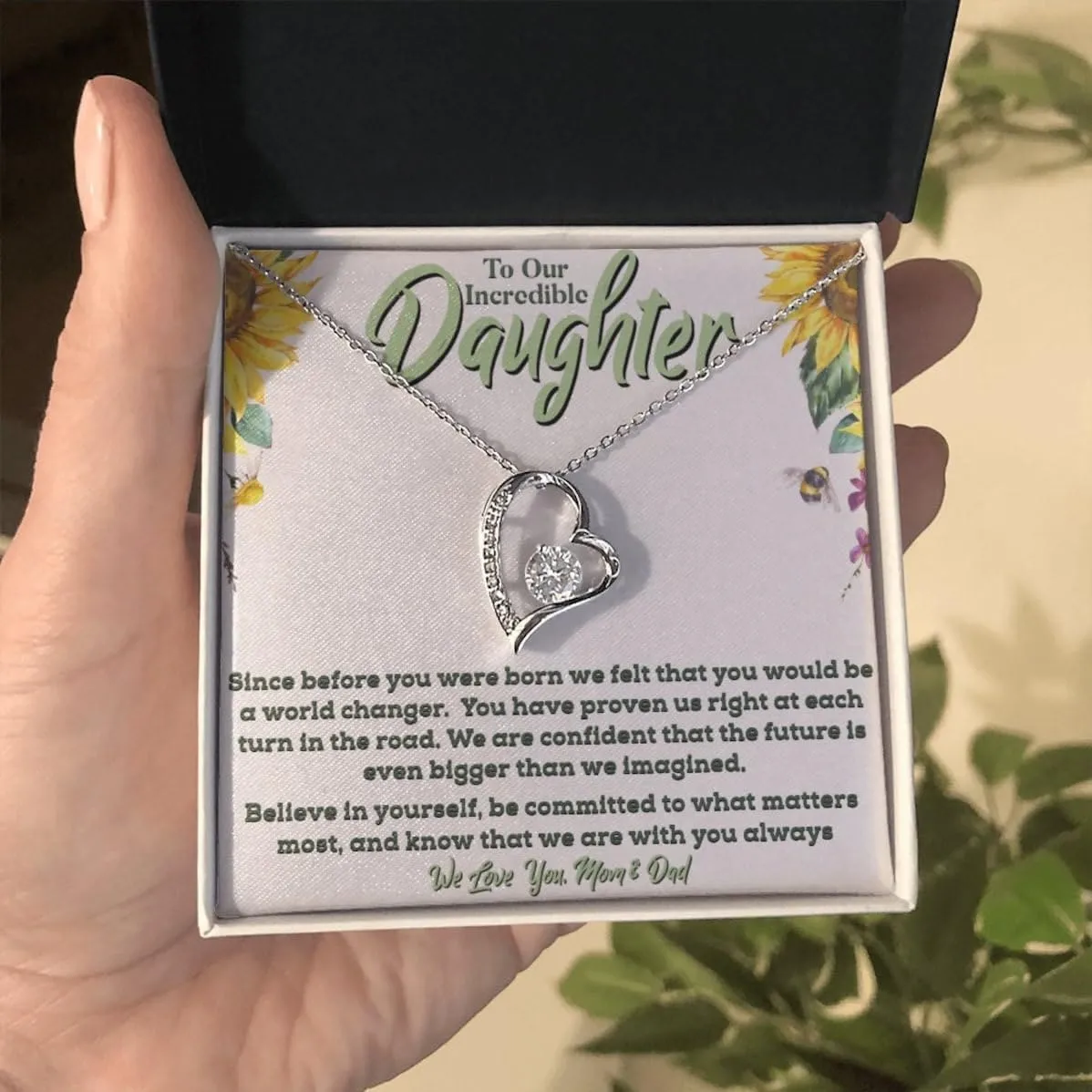Mom's Gift: Daughter Necklaces With Light Box - Birthday & Christmas Idea