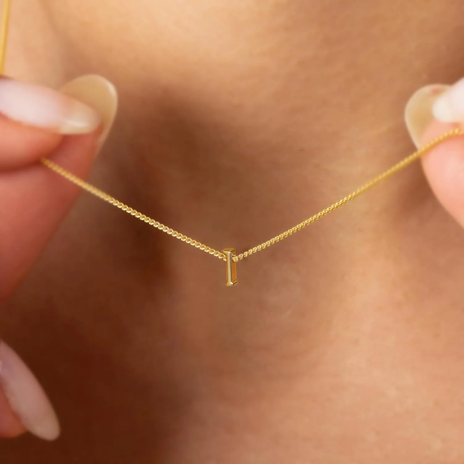 MONOOC Dainty Initial Necklaces for Women Girls - 14K Solid Gold Over Lowercase Initial Necklace Personalized Minimalist Letter Necklace Tiny Gold Initial Necklaces for Women Girls Jewelry