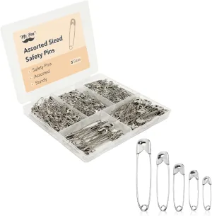 Mr. Pen Assorted Safety Pins - 300 Pack, Silver, Small & Large Sizes, Bulk for Clothes