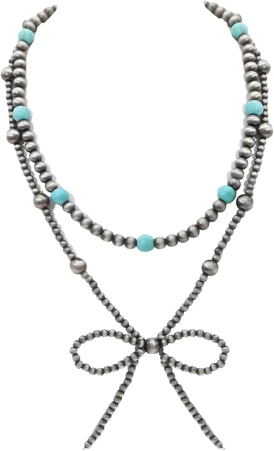 Multi strand Navajo Pearl Necklace Layer Navajo Pearls Western Jewelry for Women Boho Vintage Choker Turquoise Necklaces
