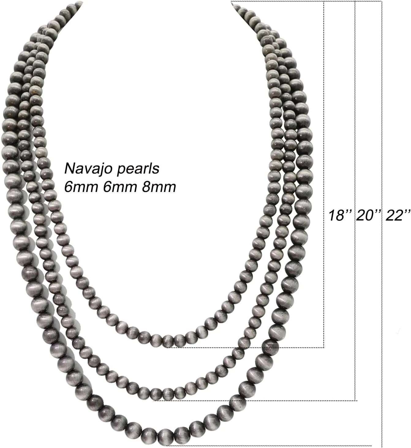 Multi strand Navajo Pearl Necklace Layer Navajo Pearls Western Jewelry for Women Boho Vintage Choker Turquoise Necklaces