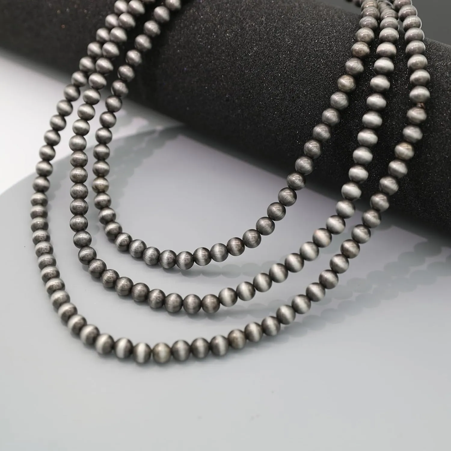 Multi strand Navajo Pearl Necklace Layer Navajo Pearls Western Jewelry for Women Boho Vintage Choker Turquoise Necklaces