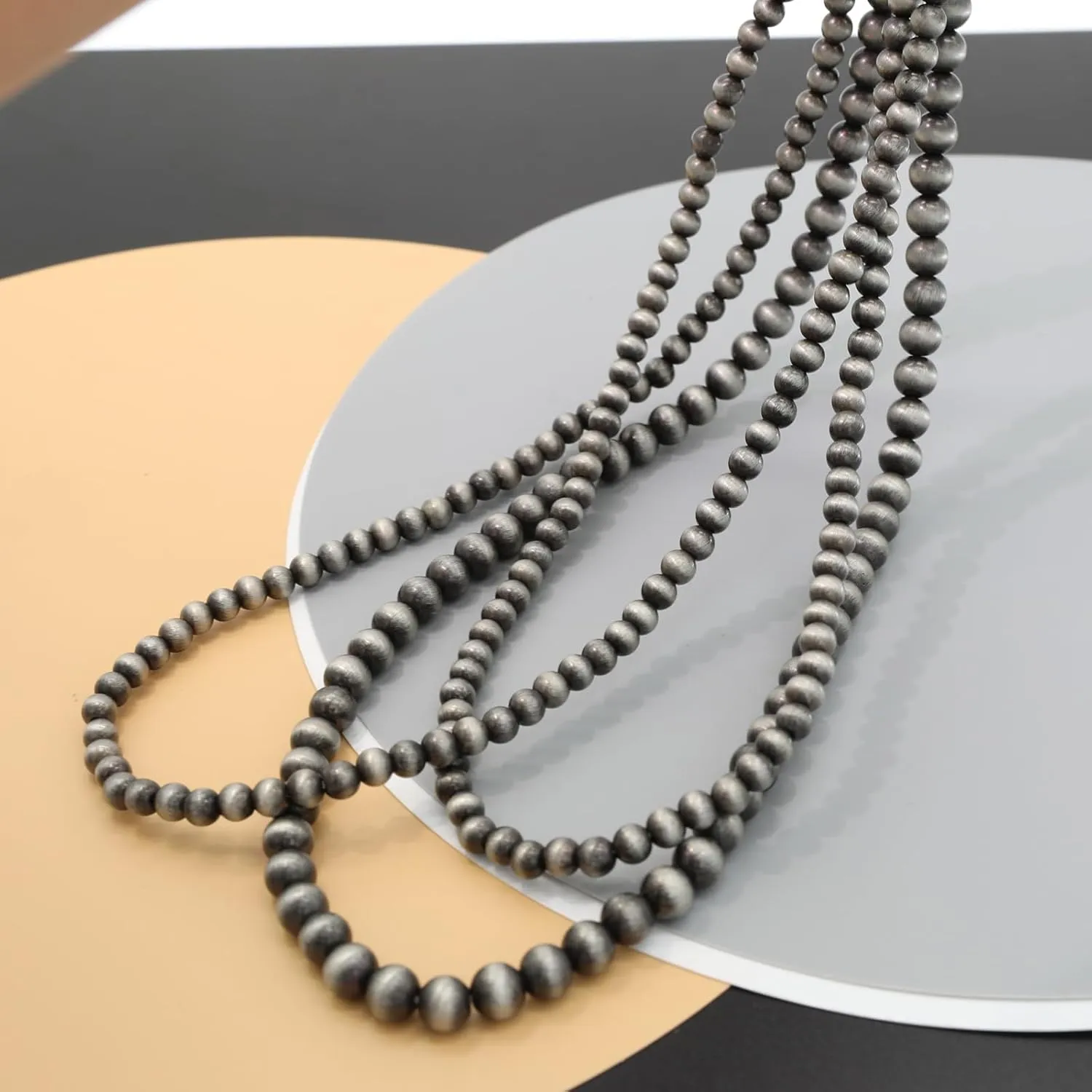Multi strand Navajo Pearl Necklace Layer Navajo Pearls Western Jewelry for Women Boho Vintage Choker Turquoise Necklaces