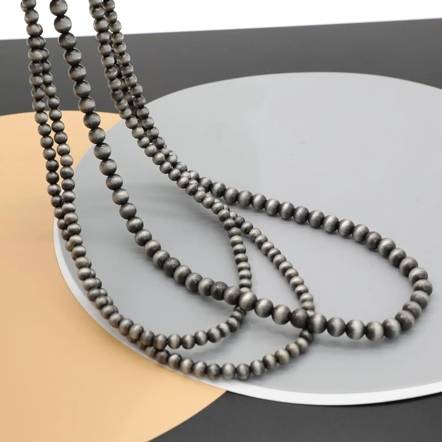 Multi strand Navajo Pearl Necklace Layer Navajo Pearls Western Jewelry for Women Boho Vintage Choker Turquoise Necklaces