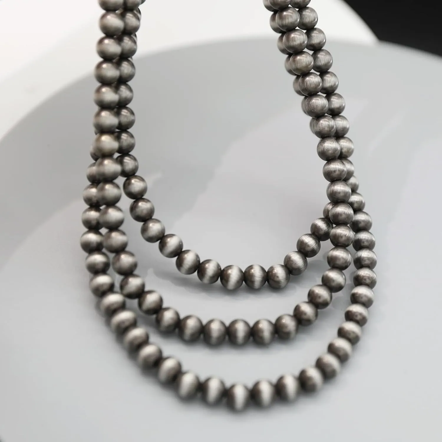 Multi strand Navajo Pearl Necklace Layer Navajo Pearls Western Jewelry for Women Boho Vintage Choker Turquoise Necklaces