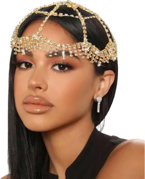 NAISKA 1920s Headpieces Rhinestone Mesh Cap Headchain Wedding Head Accessories Crystal Headband Brides Prom Costume Head Chain Vintage Style Festival Halloween Prom Costume Hair Accessories