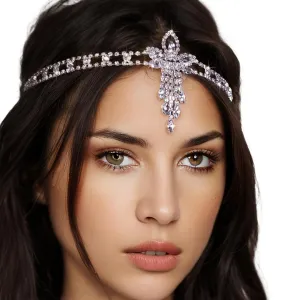 NAISKA Vintage Style Headpieces Roaring 20s Headband Crystal Rhinestone Flapper Vintage Headpiece Head Jewelry Chains Wedding Bride Hair Accessories