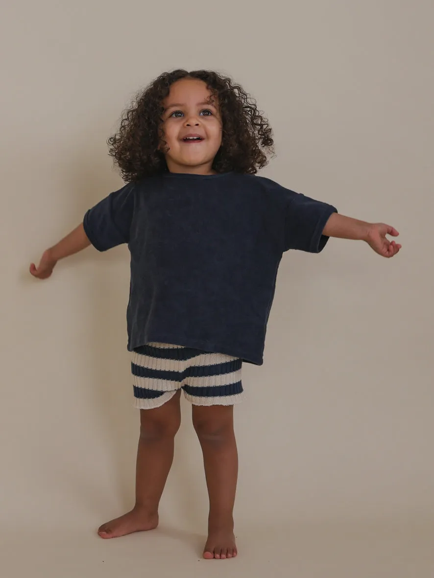 Navy Terry Boxy T-Shirt