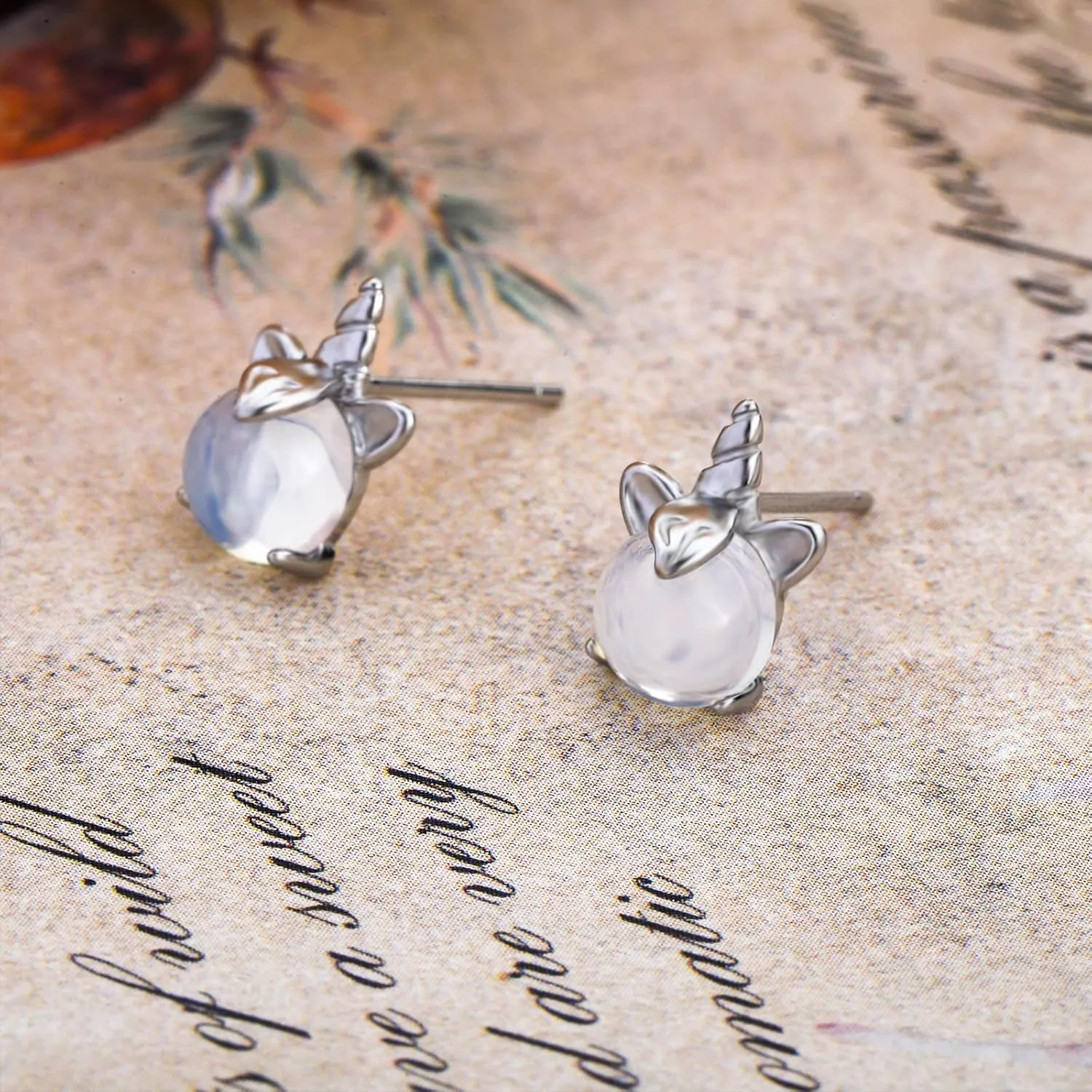 NEWITIN 11 Pairs 925 Sterling Silver Stud Earrings for Women Hypoallergenic Studs Unicorn Earring Animals Earring Cute Small Stud Earrings for Women