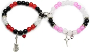 NIQIPOK Friendship Album Bracelet For Women Couples Friendship Beads Bracelets Pinky Promise Best Friends Distance Bracelet for 2 Relationship Bracelets for Couples Family Friends