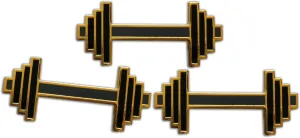 Novel Merk Barbell, Bench Press  Gym Lapel Pin, Hat Pin & Bench Press Tack Set - with Clutch Back