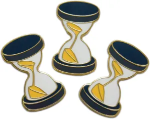 Novel Merk Hourglass & Time Lapel Pin, Hat Pin & Tie Tack Set - with Clutch Back