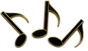 Novel Merk Music Note Lapel Pin, Hat Pin & Tie Tack Set - Clutch Back