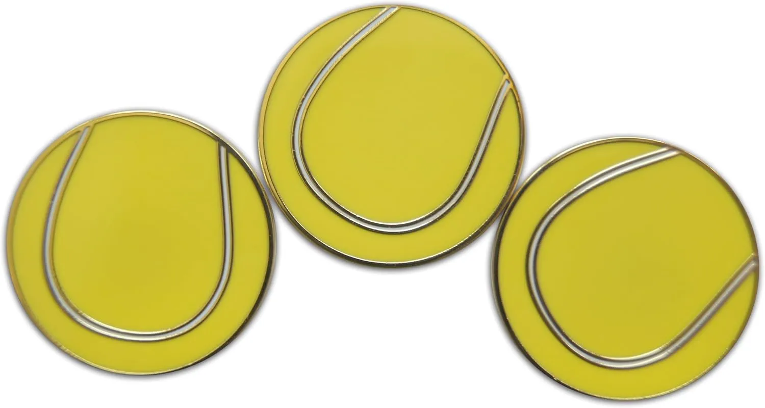 Novel Merk Tennis Ball - Sports Lapel Pin, Hat Pin & Tie Tack Set - with Clutch Back