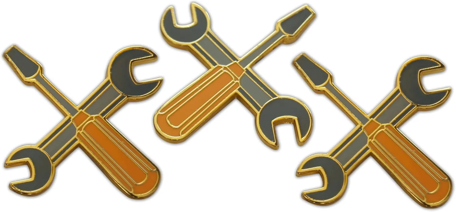 Novel Merk Union & Trades  Contractor Lapel Pin, Hat Pin & Tie Tack Set - with Clutch Back