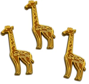 Novel Merk Woodland & Safari Animal  Fox, Giraffe & Other Wildlife Lapel Pin, Hat Pin & Tie Tack Set - with Clutch Back