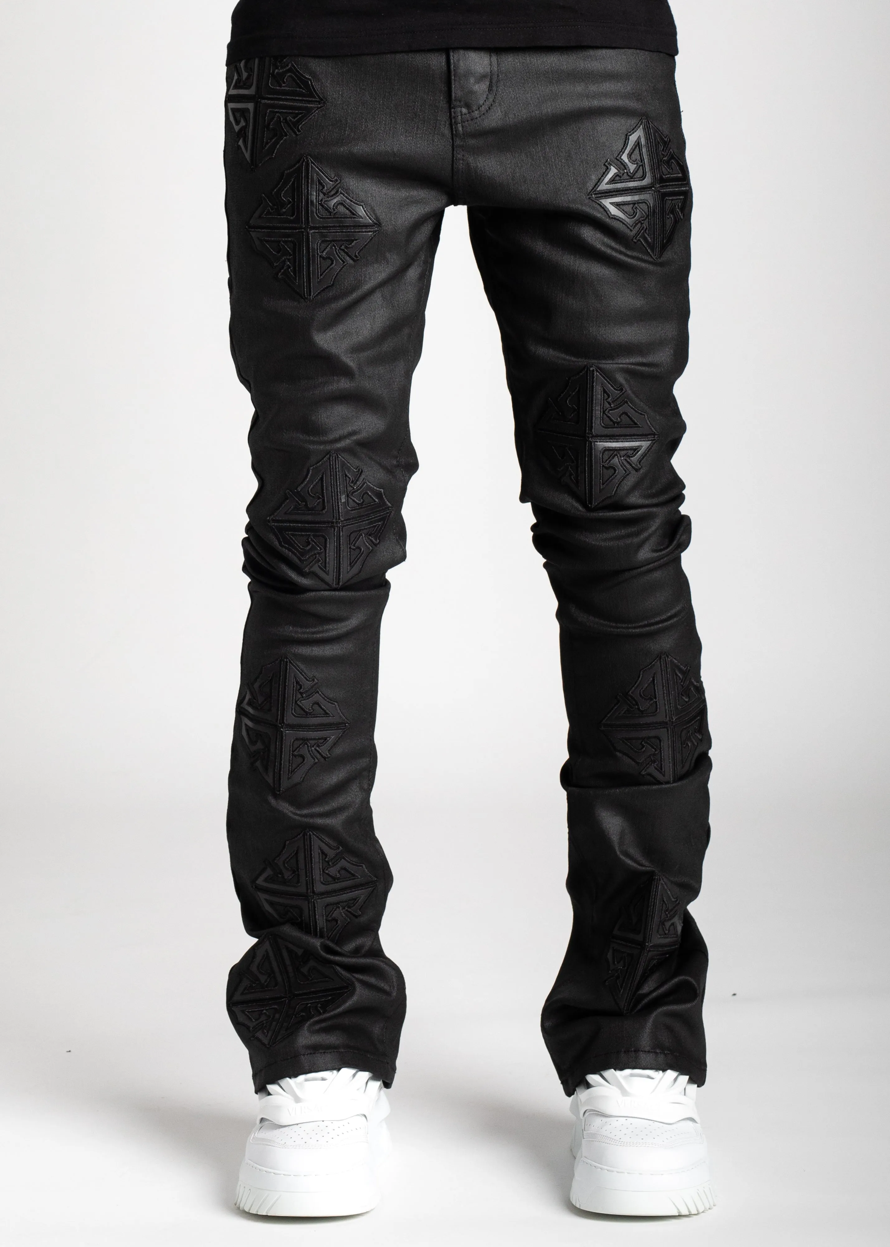 Obsidian Black Icon Stacked Denim