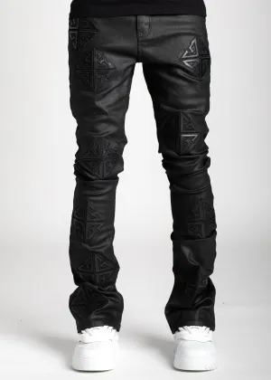 Obsidian Black Icon Stacked Denim