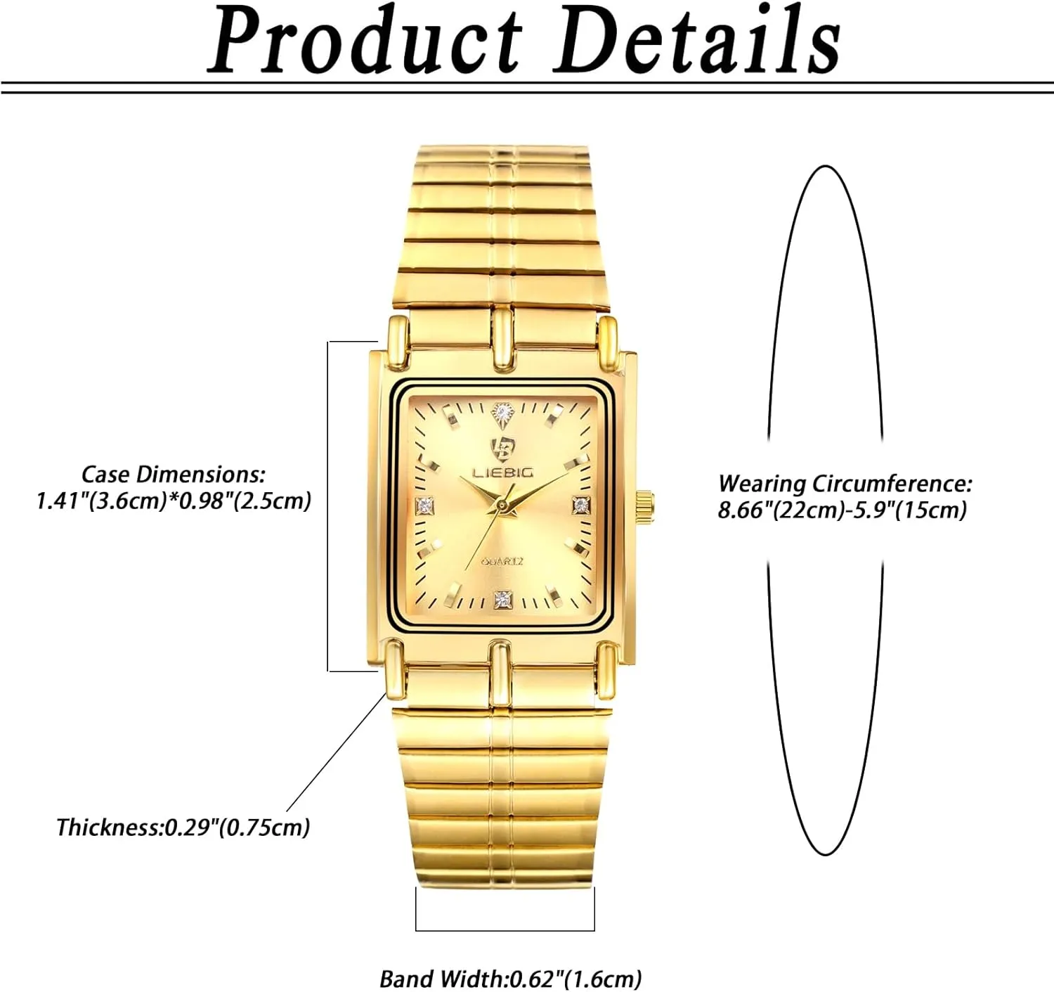 OIDEA Square Mens Watches: Ultra-Thin Stainless Steel Quartz Analog Wrist Watches for Men Waterproof Casual Business Dress Watch