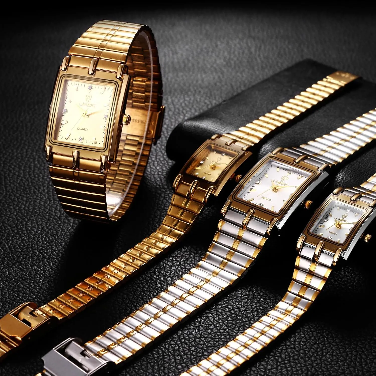 OIDEA Square Mens Watches: Ultra-Thin Stainless Steel Quartz Analog Wrist Watches for Men Waterproof Casual Business Dress Watch