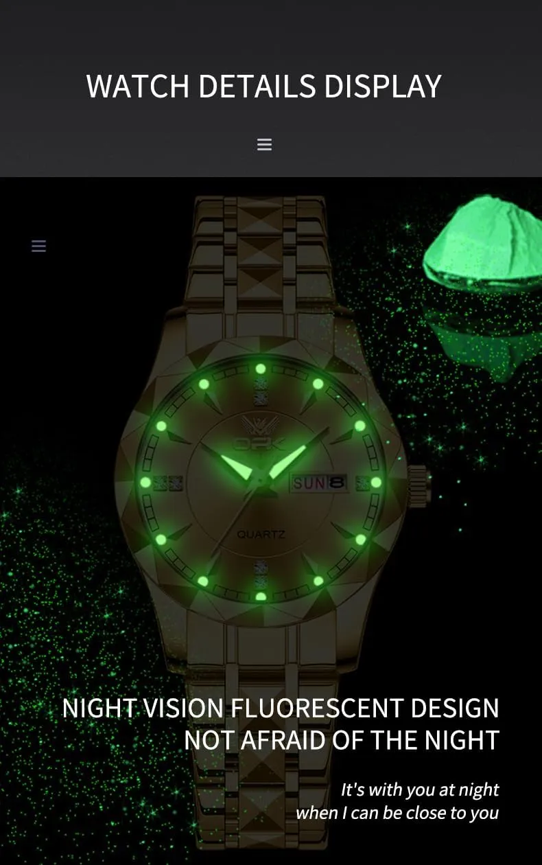 OPK Women Watch Bracelet Dress Easy to Read Stainless Steel Ladies Watches for Female Small Watch Waterproof Luminous Date Wacthes for Women