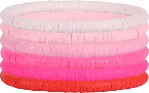 Ornaland 6~12 Pcs Hei Shi Surfer Bracelets Friendship Bracelets Clay Bead Bracelets Polymer Stretch Bracelet Stackable Bracelet Set Women Summer inner diameter of the bracelet is about 6.5~7cm
