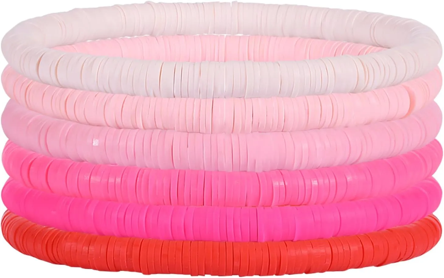 Ornaland 6~12 Pcs Hei Shi Surfer Bracelets Friendship Bracelets Clay Bead Bracelets Polymer Stretch Bracelet Stackable Bracelet Set Women Summer inner diameter of the bracelet is about 6.5~7cm