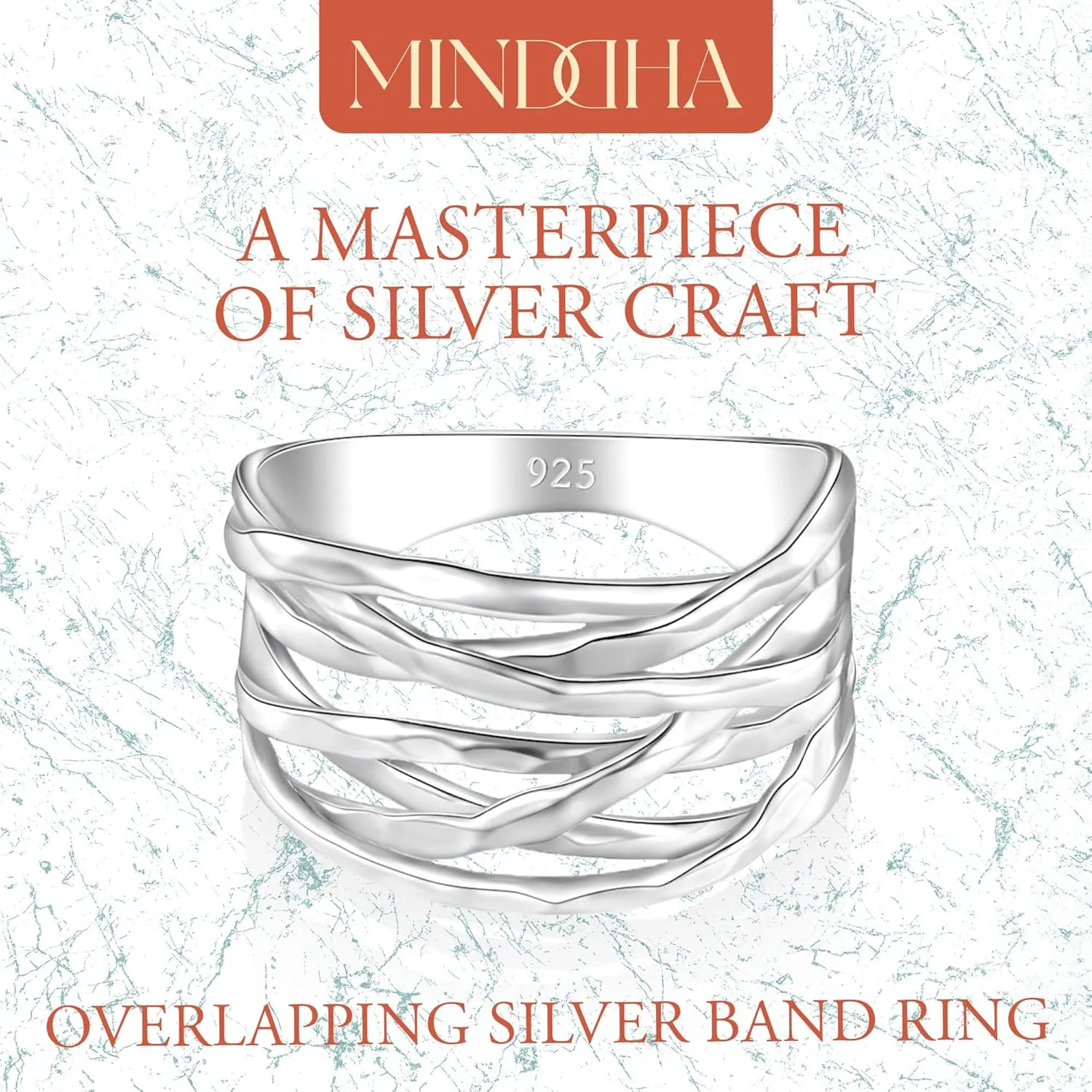 Overlapping Rings for Women - Designer Criss Cross Rings - 925 Sterling Silver Wide Band Ring, Criss Cross Silver Rings for Women - Made in Israel Jewelry, 12mm Width - Available in Sizes 4-12