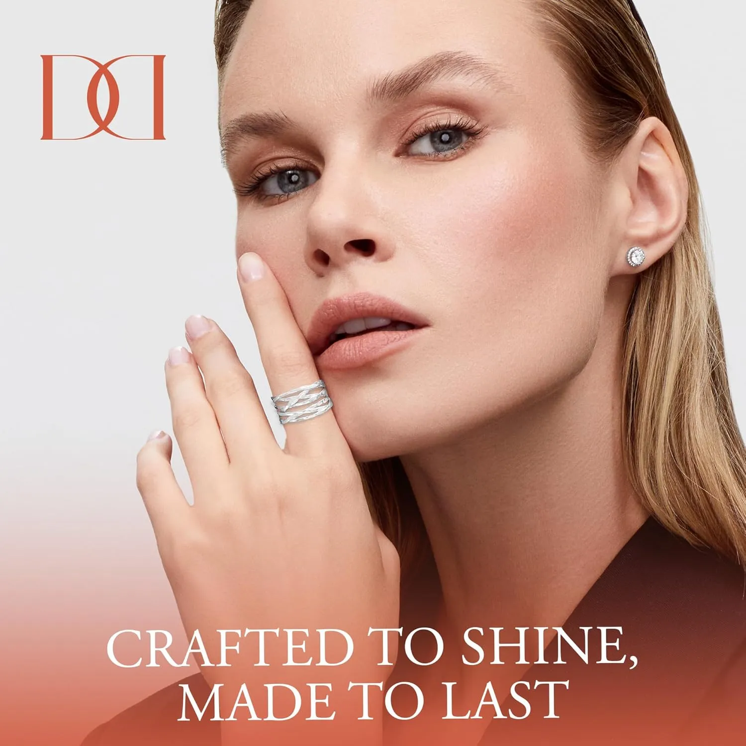 Overlapping Rings for Women - Designer Criss Cross Rings - 925 Sterling Silver Wide Band Ring, Criss Cross Silver Rings for Women - Made in Israel Jewelry, 12mm Width - Available in Sizes 4-12